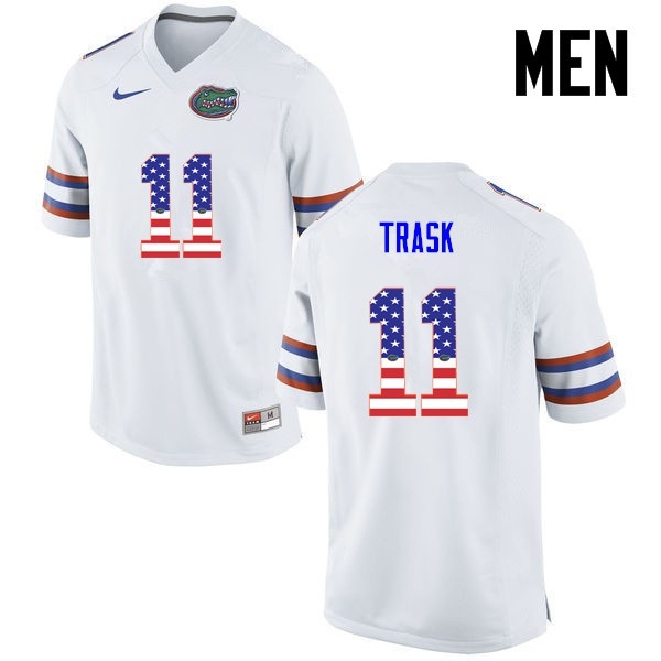 Florida Gators Men #11 Kyle Trask College Football Jersey USA Flag Fashion White